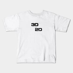 3D vs 2D Kids T-Shirt